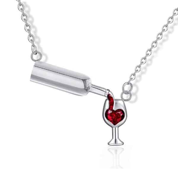 Silver wine necklace